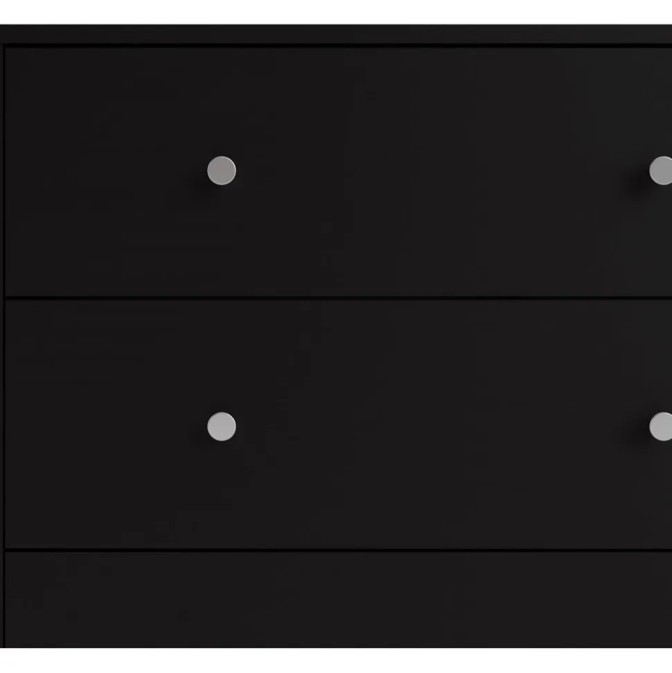 Byrå svart 6 lådor 143 cm bred + Fläckborttagare för möbler