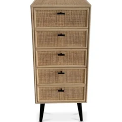 Byrå svart med rotting - React + Möbeltassar