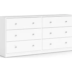 Byrå vit med 6 lådor 143 cm bred + Textilrengöring för möbler