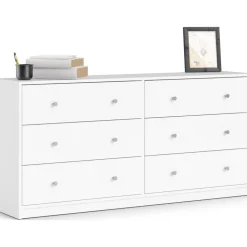 Byrå vit med 6 lådor 143 cm bred