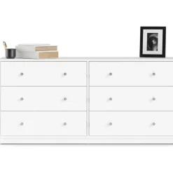 Byrå vit med 6 lådor 143 cm bred