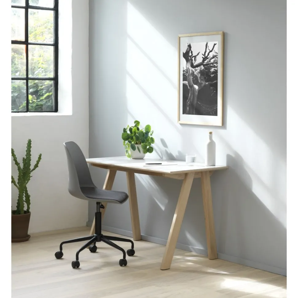 Cara grå kontorsstol med sittdyna + Textilrengöring för möbler