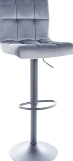 Carlo barstol - Grå sammet