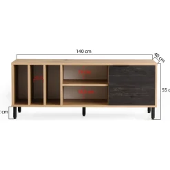 Casares TV-bänk - Ek/mörkbrun