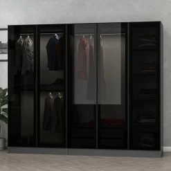 Cavolo garderob 225x52x210 cm - Antracit/svart