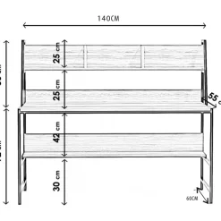 Ceren skrivbord 140 x 60 cm - Valnöt