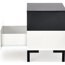 Chantelle sängbord - Vit/svart