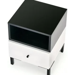 Chantelle sängbord - Vit/svart