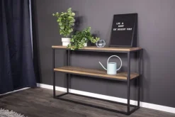 Charlotte avlastningsbord 110 x 30 cm - Svart/teakimitation