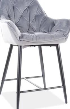 Cherry 2 barstol - Grå sammet