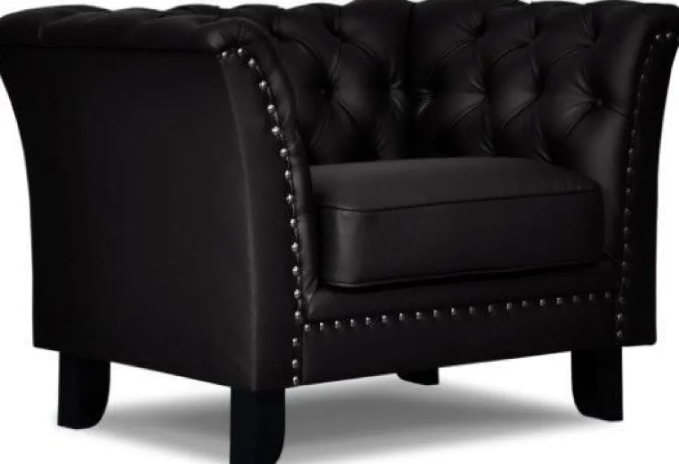 Chester Bridge Fåtölj i svart PU