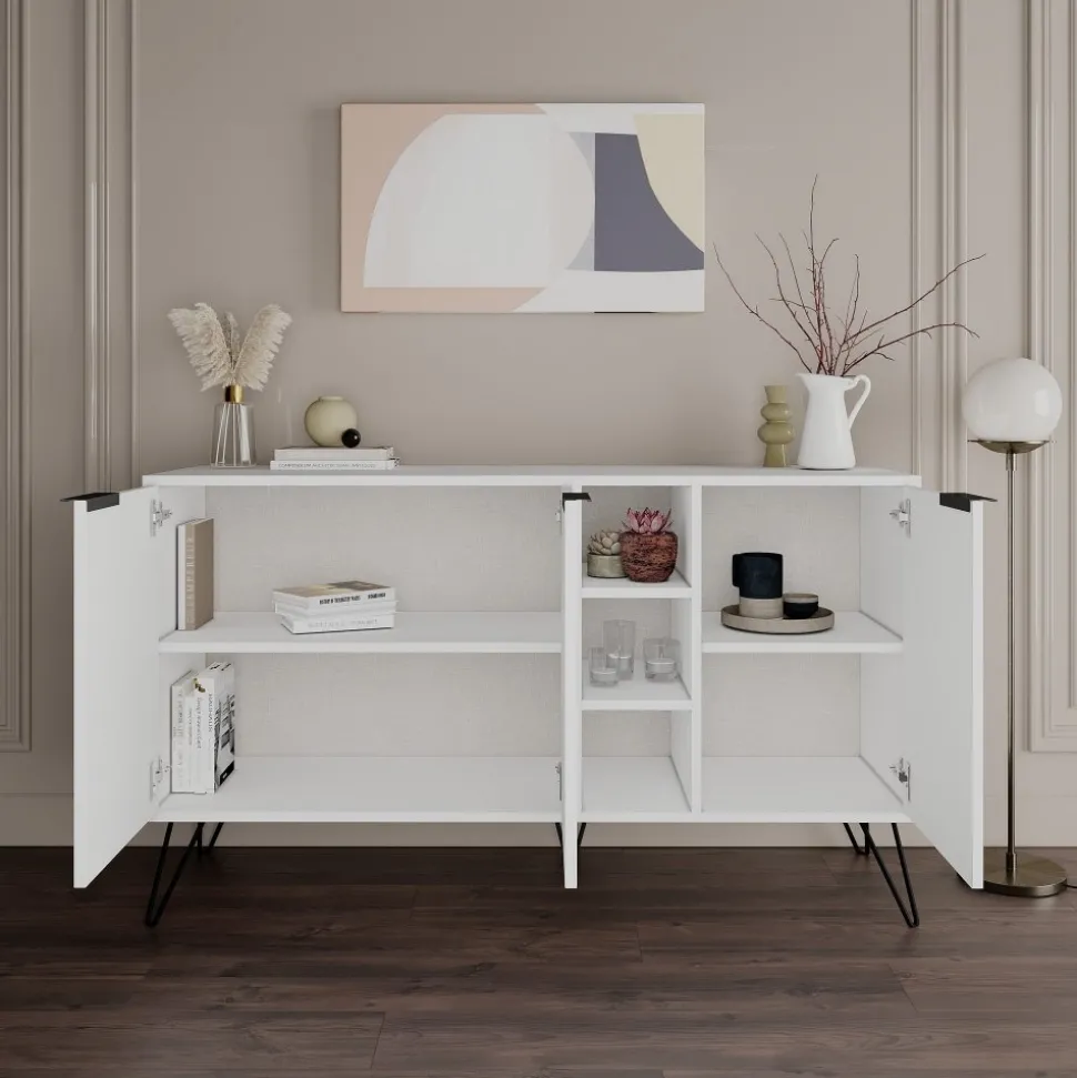 Clara skänk - Vit + Möbeltassar