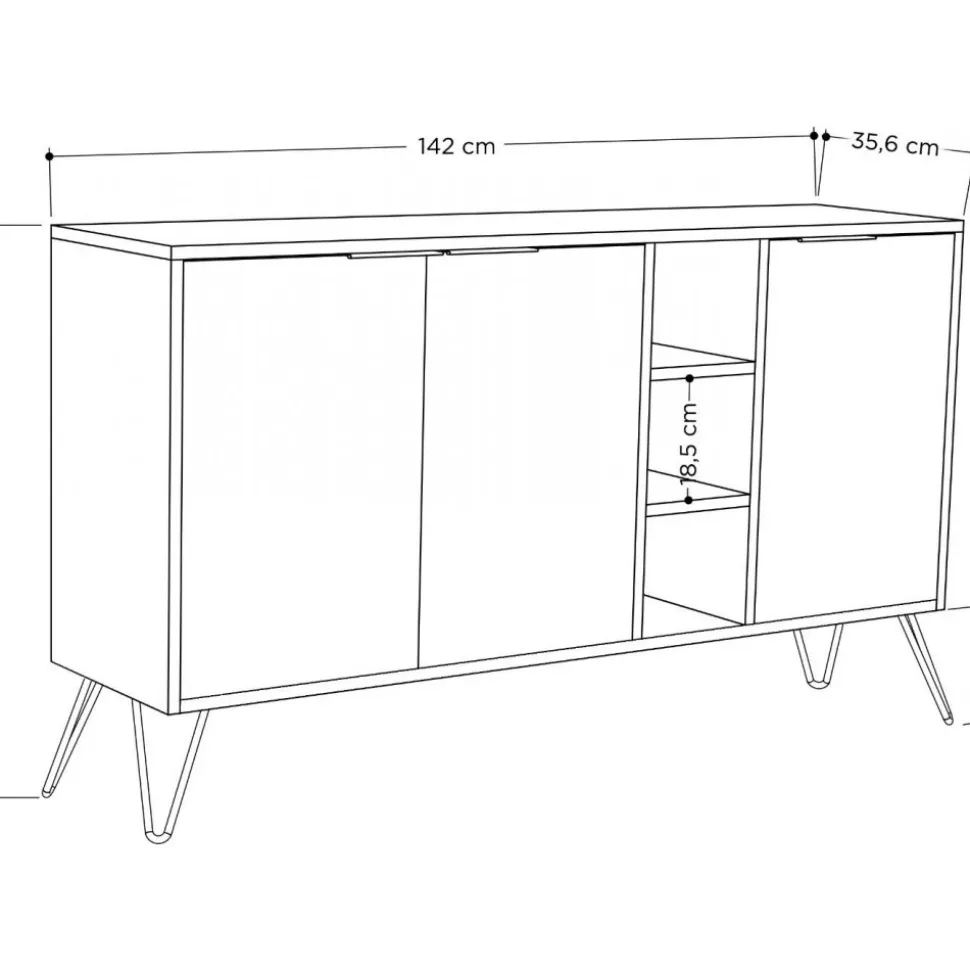 Clara skänk - Vit + Möbeltassar
