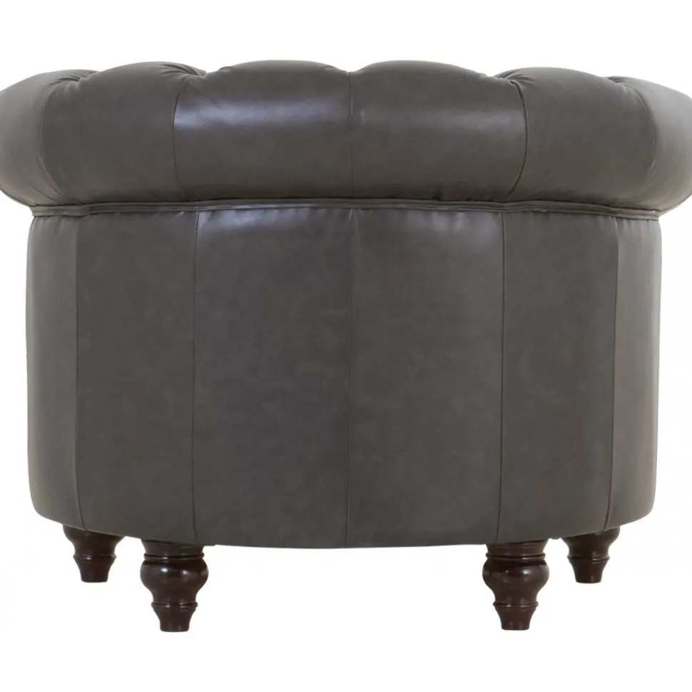 Clubfåtölj chesterfield mörkbrun PU + Textilrengöring för möbler