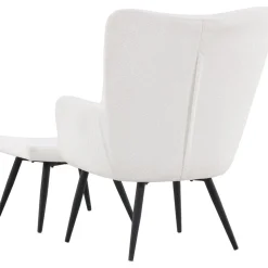 Como fåtölj i vit boucle