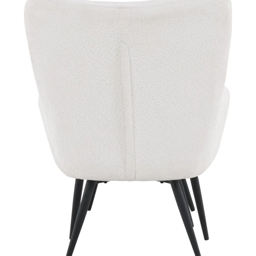 Como fåtölj i vit boucle