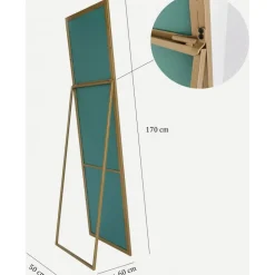 Cool golvspegel 170 cm - Guldram + Karta med möbeltassar på köpet!