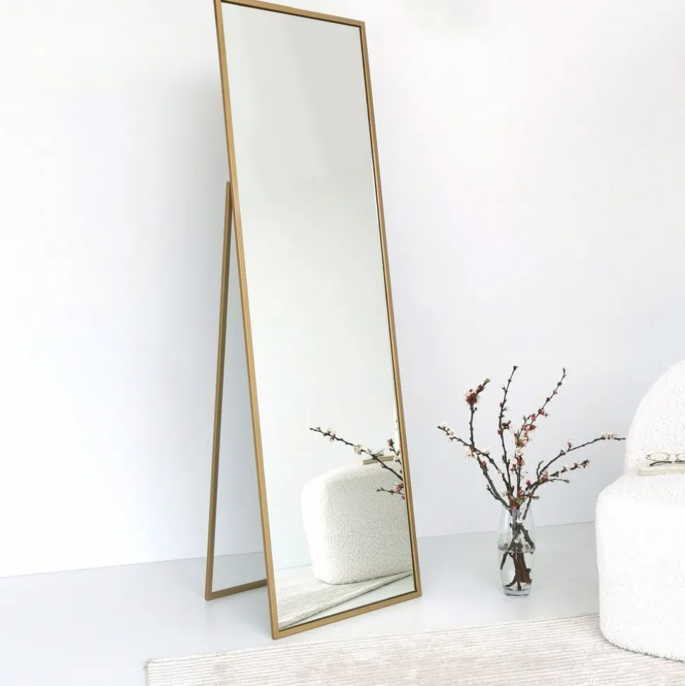 Cool golvspegel 170 cm - Guldram + Glas och Kristallrengöring