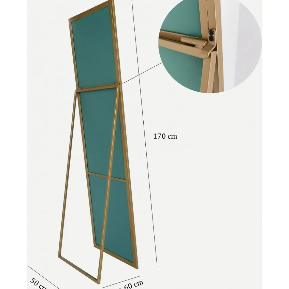Cool golvspegel 170 cm - Guldram + Glas och Kristallrengöring