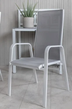 Copacabana karmstol - Grå/Vit + Rengöringsmedel för utemöbler