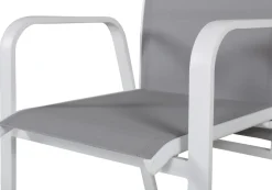 Copacabana karmstol - Grå/Vit + Textilskydd för utemöbler