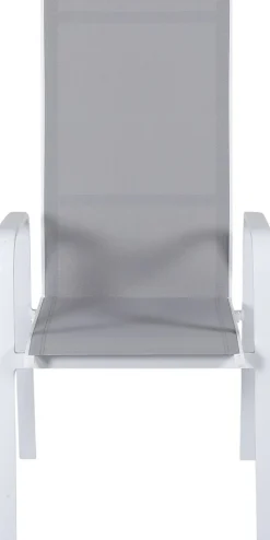 Copacabana karmstol - Grå/Vit + Textilskydd för utemöbler
