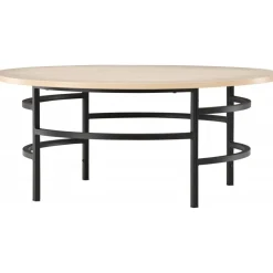 Copenhagen soffbord Ø100 cm - Whitewash/svart