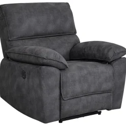 Coventry el reclinerfåtölj grå microfiber + Möbeltassar
