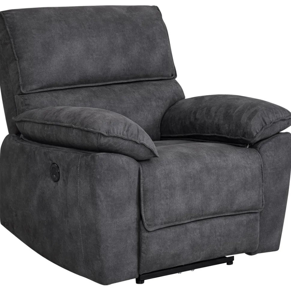 Coventry el reclinerfåtölj grå microfiber + Möbeltassar