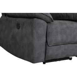 Coventry el reclinerfåtölj grå microfiber + Möbeltassar