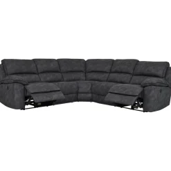 Coventry el-reclinerhörnsoffa grå microfiber + Textilrengöring för möbler