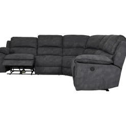 Coventry el-reclinerhörnsoffa grå microfiber + Textilrengöring för möbler