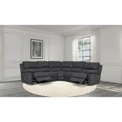 Coventry el-reclinerhörnsoffa grå microfiber + Textilrengöring för möbler