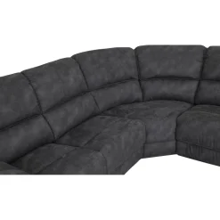 Coventry el-reclinerhörnsoffa grå microfiber + Möbeltassar