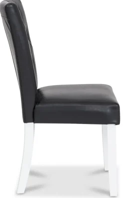 Crocket matstol i svart PU med vita ben + Möbeltassar