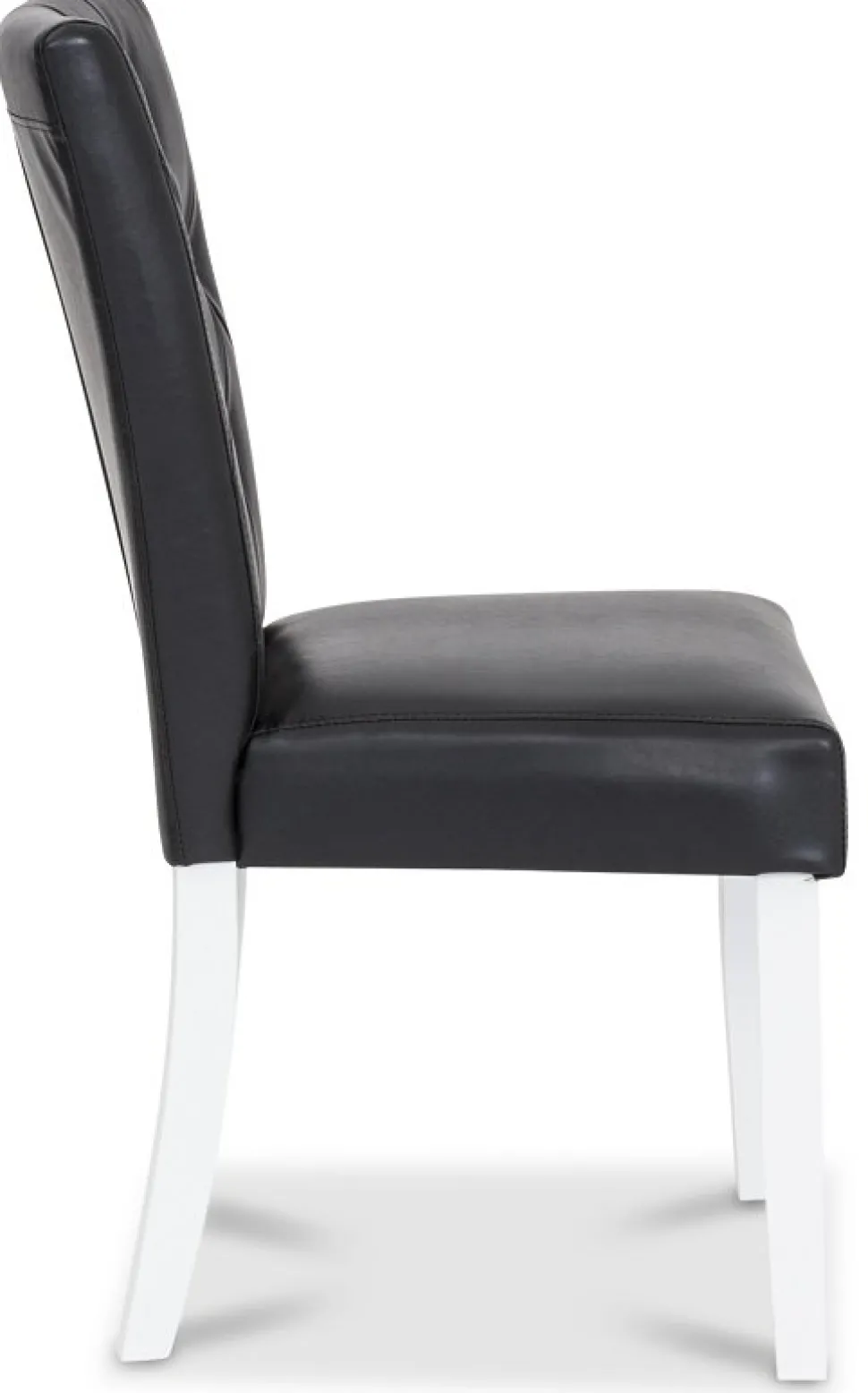 Crocket matstol i svart PU med vita ben + Möbeltassar