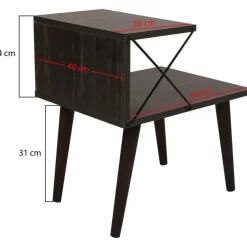 Cross sängbord - Mörkbrun