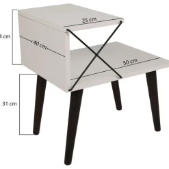 Cross sängbord - Vit