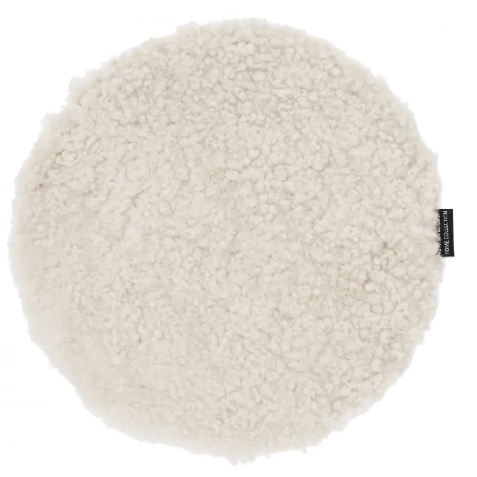 Curly stolsdyna fårskinn Beige