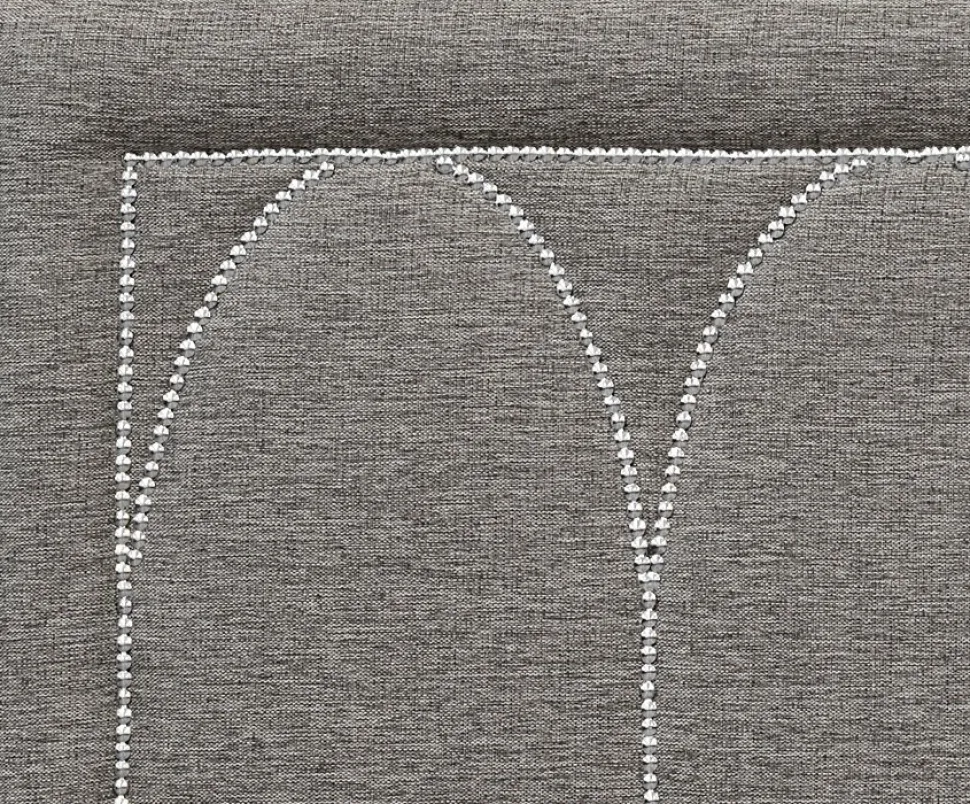 Dalarö sänggavel (Grått tyg) - Valfri bredd