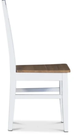 Dalarös matstol med eksits och kryss i rygg - Vit / Oljad ek