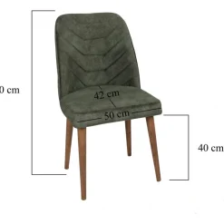 Dallas stolset - Valnöt/mörkgrön