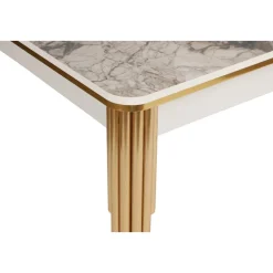 Dalmar matbord 147-182 cm - Guld/vit