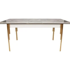 Dalmar matbord 147-182 cm - Guld/vit