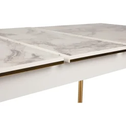 Dalmar matbord 147-182 cm - Guld/vit