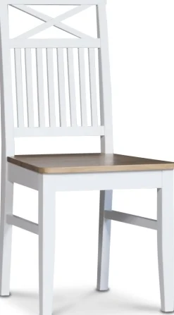 Dalön matstol med eksits och kryssrygg Vit / Oljad ek