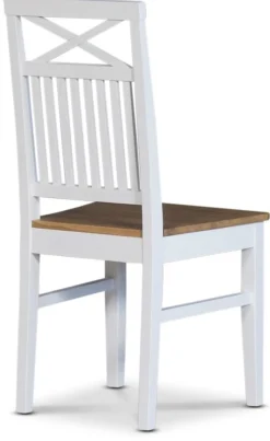 Dalön matstol med eksits och kryssrygg Vit / Oljad ek