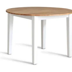 Dalön runt matbord Ø110 cm Vit / Oljad ek