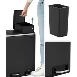 Daloa soptunna 54 l - Svart