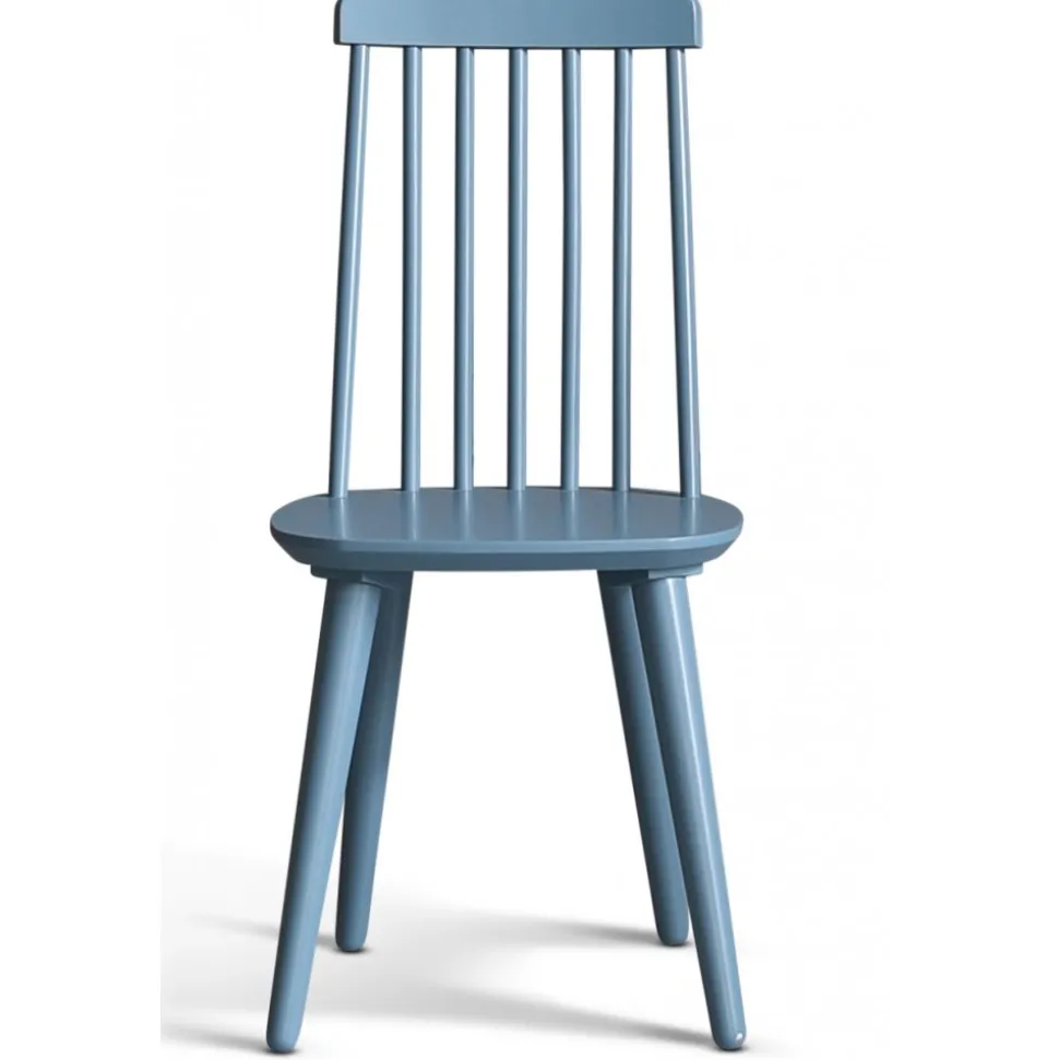 Dalsland matgrupp: Matbord i Ek / vit med 6 st duvblå Pinnstolar